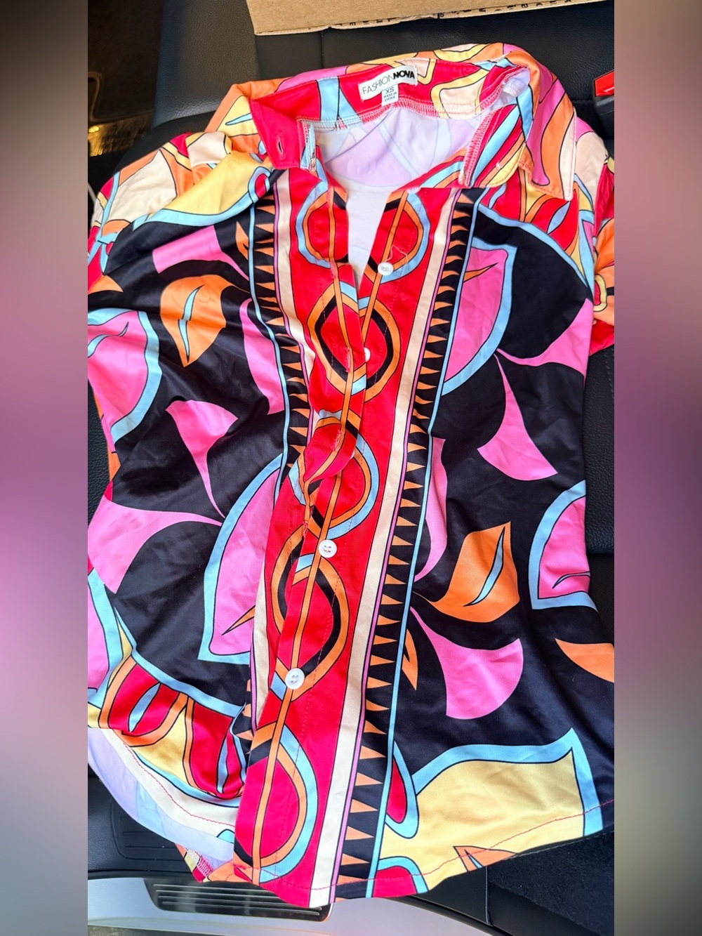Multicolor Abstract Button-Down Shirt